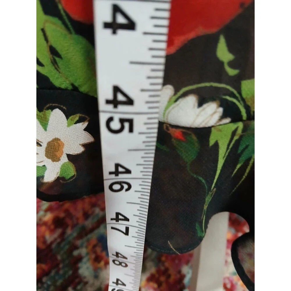 R&K Originals Long Black Sleeveless Dress w/Red & White Floral 16 NWT - Picture 10 of 10